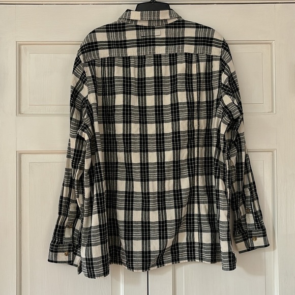 Duluth Trading Company Buffalo Check Black White Plaid Flannel Button Size XXL - Picture 9 of 9